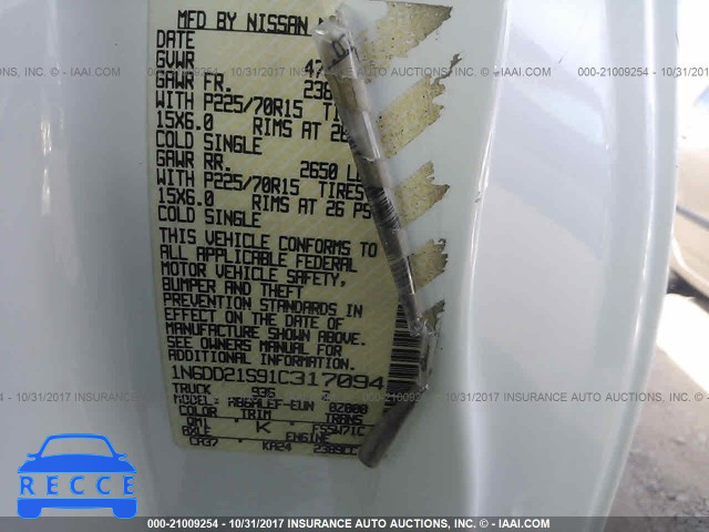 2001 Nissan Frontier XE 1N6DD21S91C317094 image 8