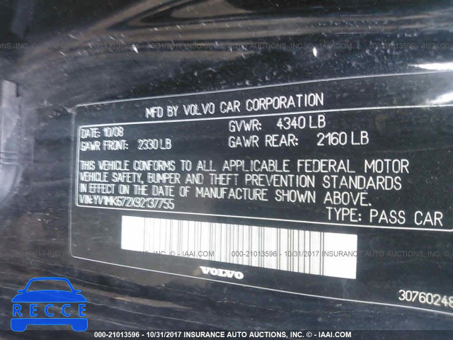 2009 Volvo C30 T5 YV1MK672X92137755 image 8