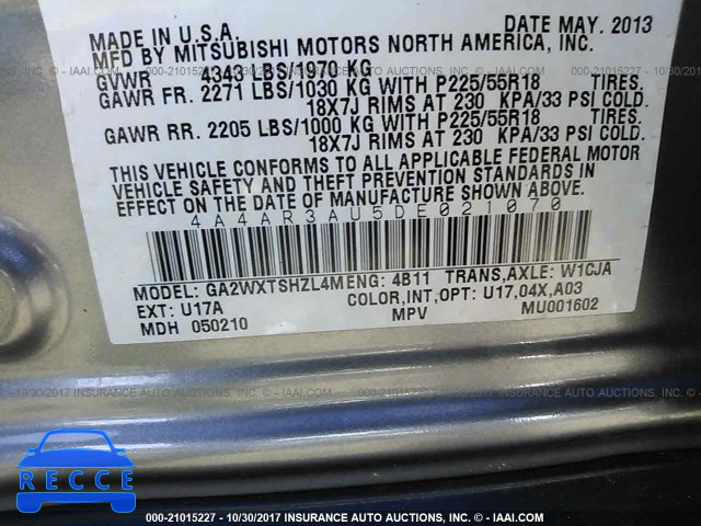 2013 Mitsubishi Outlander Sport ES 4A4AR3AU5DE021070 image 8