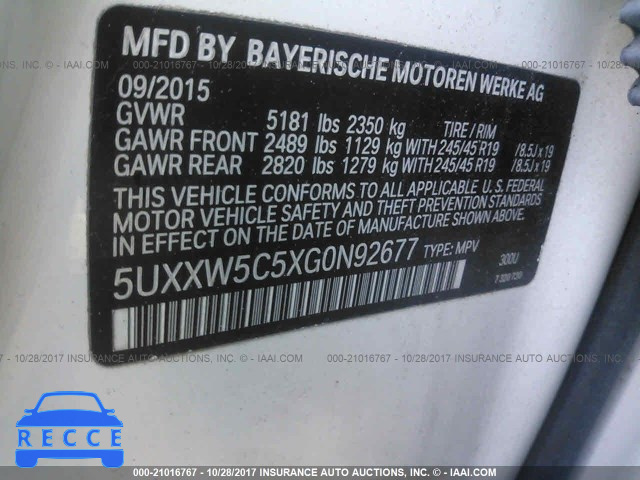 2016 BMW X4 XDRIVE35I 5UXXW5C5XG0N92677 image 8