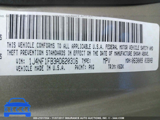 2010 Jeep Compass SPORT 1J4NF1FB3AD620316 image 8