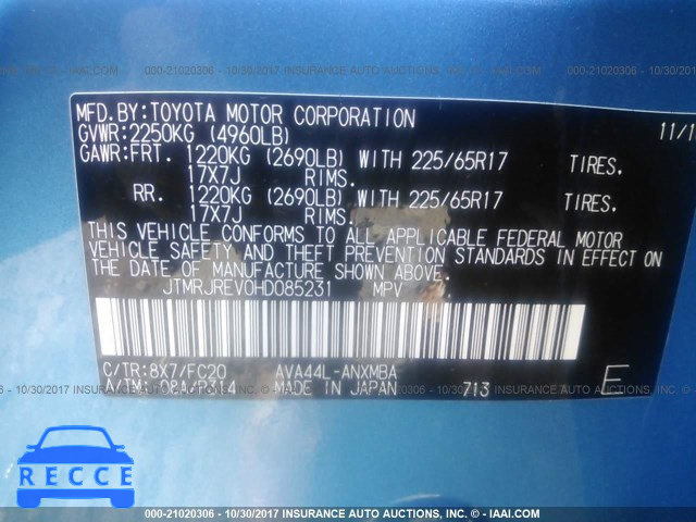 2017 TOYOTA RAV4 HV LE/XLE JTMRJREV0HD085231 Bild 8