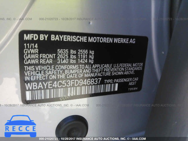 2015 BMW 740 LI WBAYE4C53FD946837 image 8
