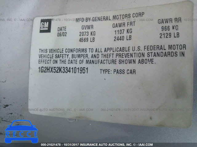 2003 Pontiac Bonneville SE 1G2HX52K334101951 Bild 8