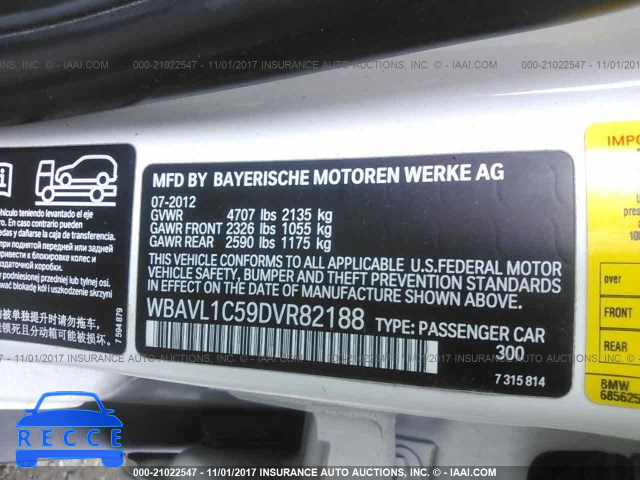 2013 BMW X1 XDRIVE28I WBAVL1C59DVR82188 image 8