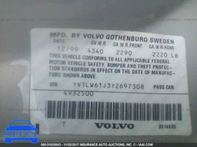 2000 Volvo V70 SE YV1LW61J3Y2697308 image 8