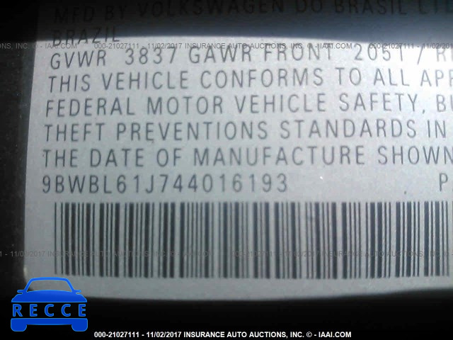 2004 Volkswagen Golf GL 9BWBL61J744016193 image 8