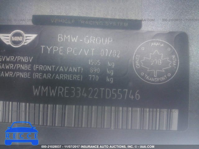 2002 Mini Cooper S WMWRE33422TD55746 image 8