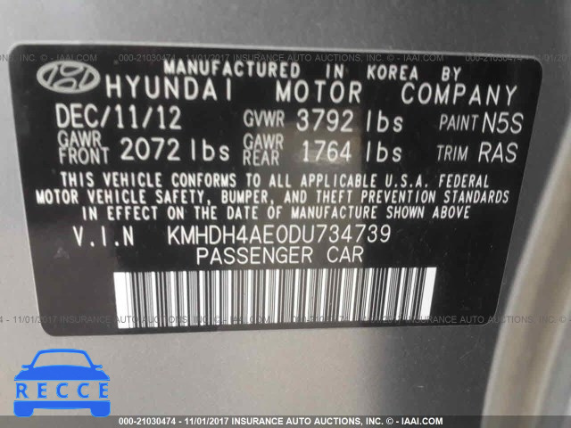 2013 Hyundai Elantra GLS/LIMITED KMHDH4AE0DU734739 image 8