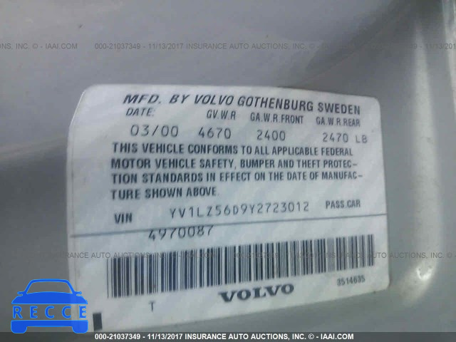 2000 Volvo V70 XC/SE YV1LZ56D9Y2723012 image 8