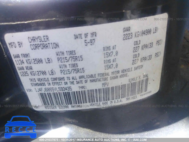 1997 Jeep Cherokee SPORT 1J4FJ68S5VL593435 image 8