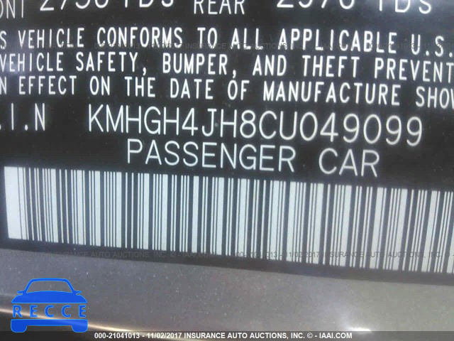 2012 Hyundai Equus SIGNATURE/ULTIMATE KMHGH4JH8CU049099 image 8