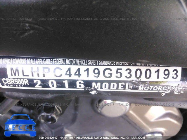 2016 HONDA CBR500 R MLHPC4419G5300193 image 6