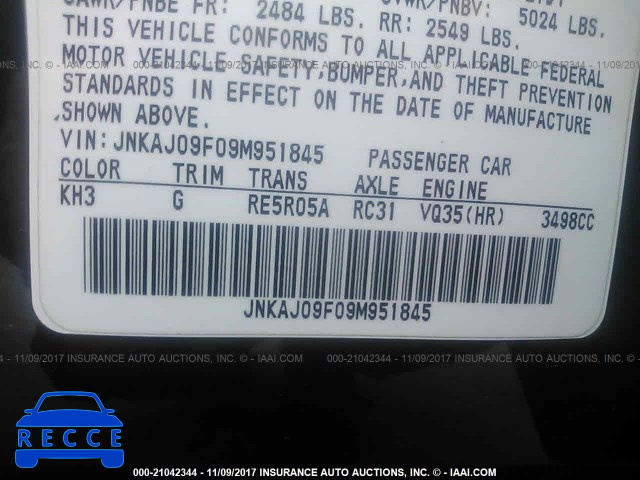 2009 Infiniti EX35 JOURNEY JNKAJ09F09M951845 image 8