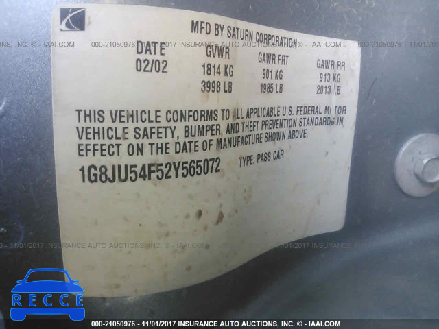 2002 Saturn L200 1G8JU54F52Y565072 image 8