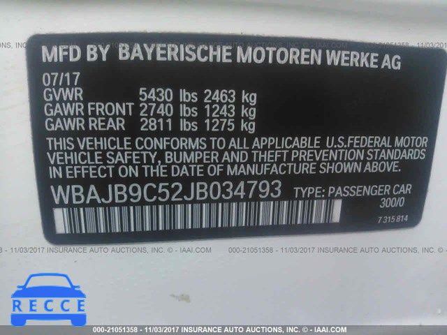 2018 BMW M550XI WBAJB9C52JB034793 image 8