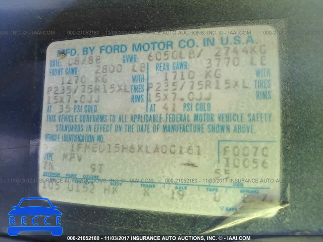 1989 Ford Bronco U100 1FMEU15H6KLA00161 зображення 8