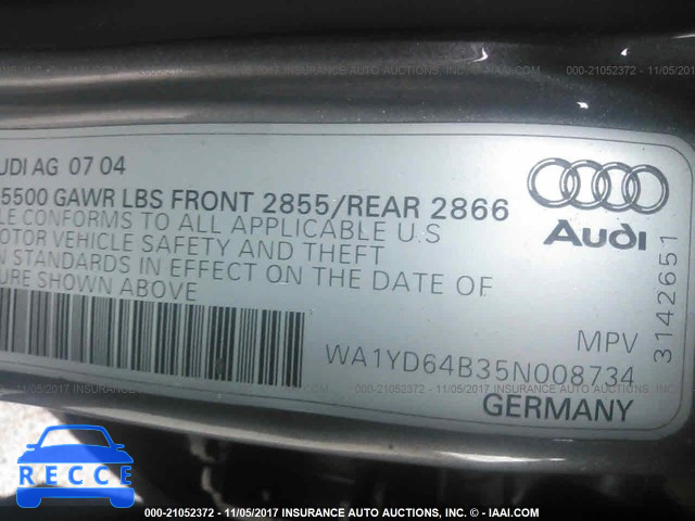 2005 Audi Allroad WA1YD64B35N008734 image 8