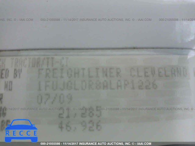 2010 FREIGHTLINER CASCADIA 125 1FUJGLDR8ALAP1226 image 9