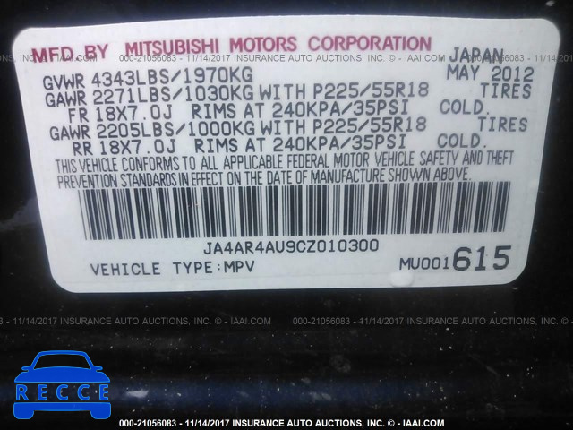 2012 Mitsubishi Outlander Sport SE JA4AR4AU9CZ010300 image 8