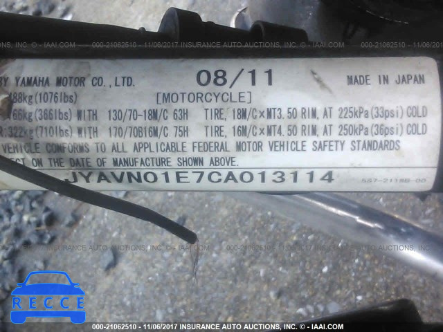 2012 Yamaha XVS950 A/CT JYAVN01E7CA013114 Bild 9