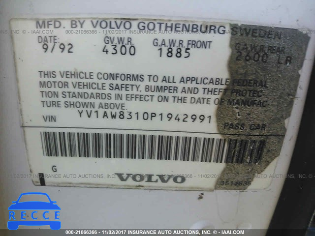 1993 Volvo 240 YV1AW8310P1942991 image 8