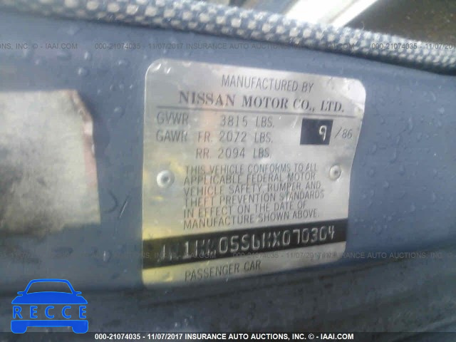 1987 Nissan Stanza JN1HM05S6HX070304 image 8