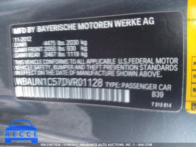 2013 BMW 128 I WBAUN1C57DVR01128 зображення 8
