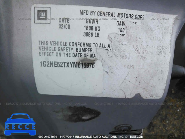 2000 Pontiac Grand Am SE 1G2NE52TXYM816976 image 8