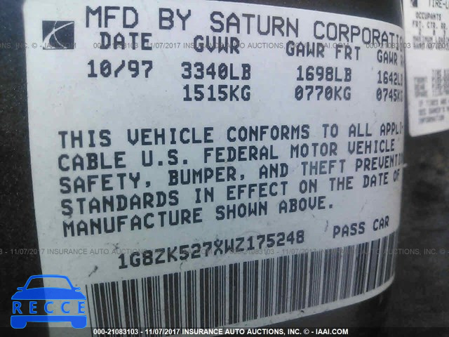 1998 Saturn SL2 1G8ZK527XWZ175248 image 8