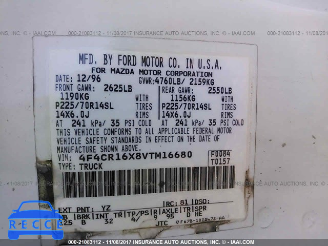 1997 Mazda B4000 CAB PLUS 4F4CR16X8VTM16680 image 8