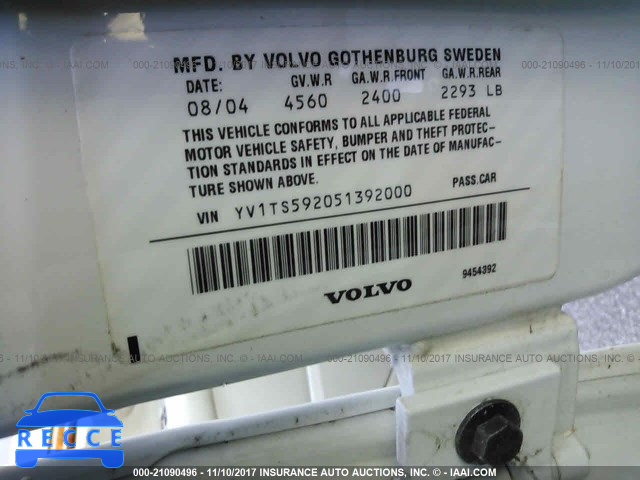 2005 Volvo S80 2.5T YV1TS592051392000 image 8