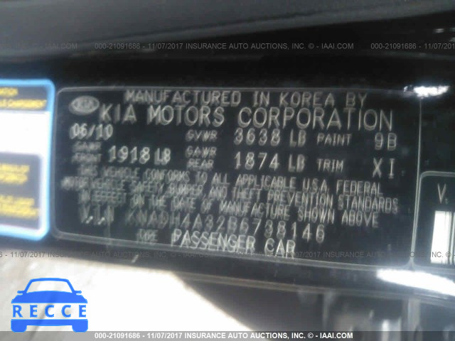 2011 KIA RIO LX/SX KNADH4A32B6738146 зображення 8