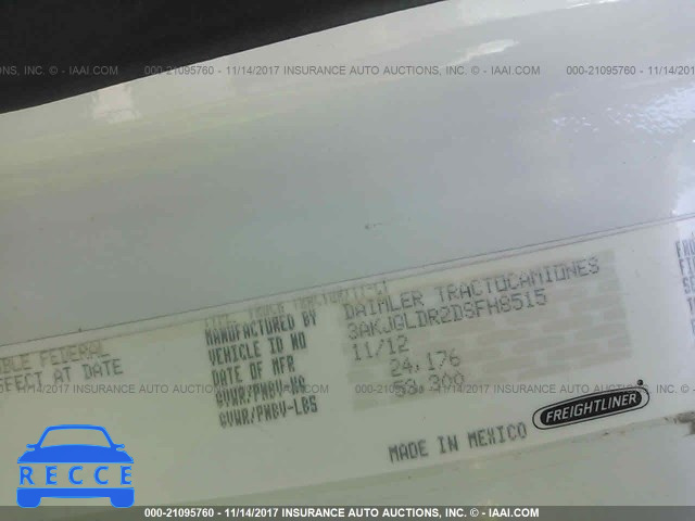 2013 FREIGHTLINER CASCADIA 125 3AKJGLDR2DSFH8515 image 9