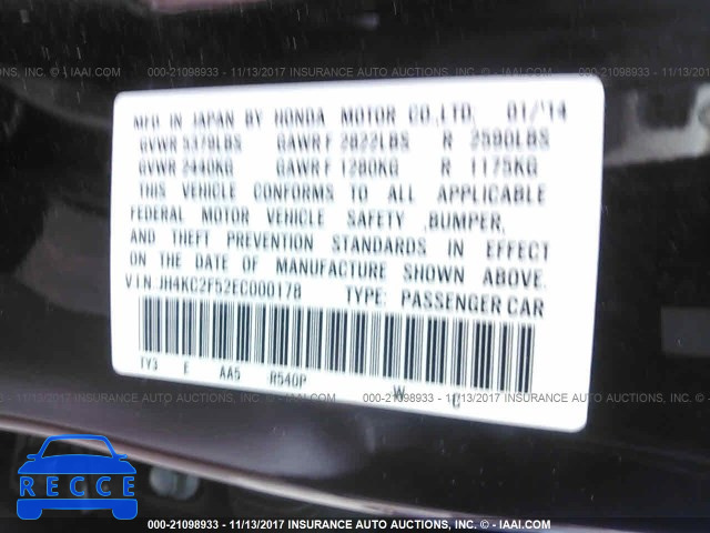 2014 Acura RLX SPORT HYBRID/TECH JH4KC2F52EC000178 image 8