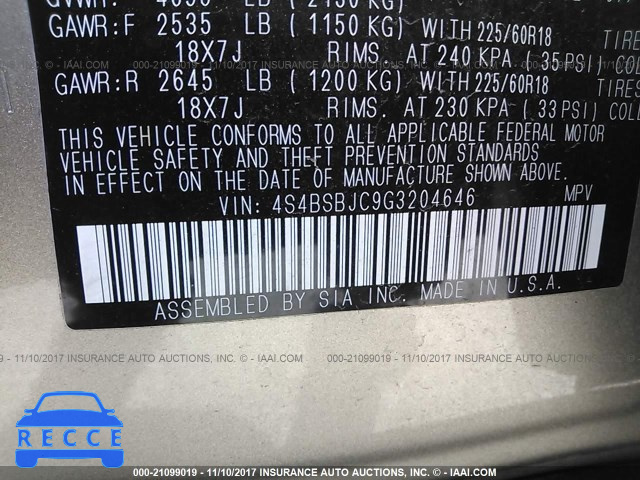 2016 Subaru Outback 2.5I LIMITED 4S4BSBJC9G3204646 image 8