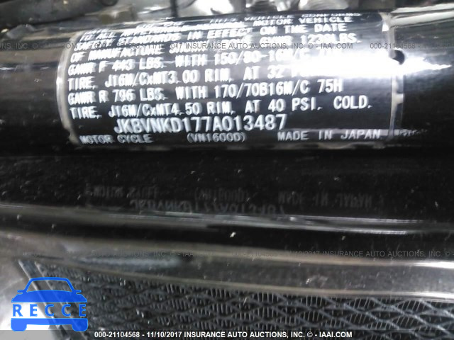 2007 Kawasaki VN1600 D JKBVNKD177A013487 image 9