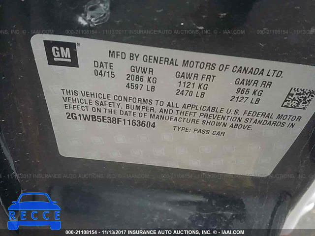 2015 Chevrolet Impala Limited LT 2G1WB5E38F1163604 Bild 8