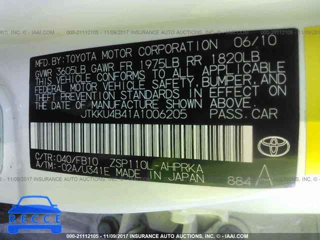 2010 Scion XD JTKKU4B41A1006205 Bild 8