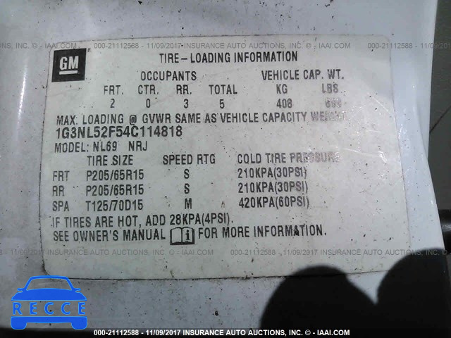 2004 Oldsmobile Alero GL 1G3NL52F54C114818 Bild 8