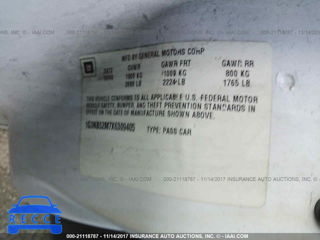 1999 Oldsmobile Cutlass GL 1G3NB52M7X6309405 зображення 8
