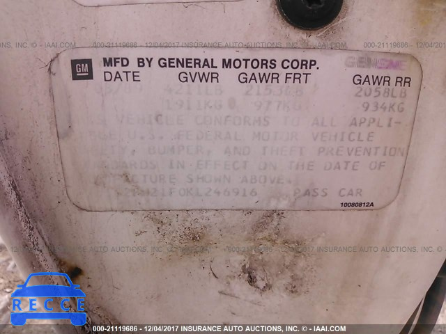 1989 Pontiac Firebird TRANS AM/GTA 1G2FW21F0KL246916 зображення 8