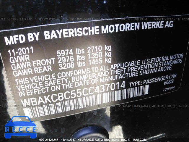 2012 BMW 750 LXI WBAKC8C55CC437014 зображення 8