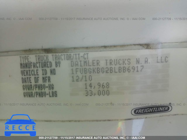 2011 FREIGHTLINER CASCADIA 125 1FUBGKBG2BLBB6917 image 9