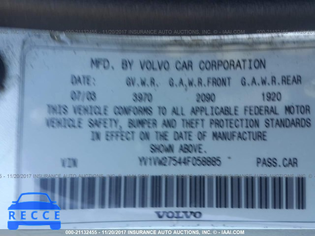 2004 Volvo V40 1.9T YV1VW27544F058885 Bild 8