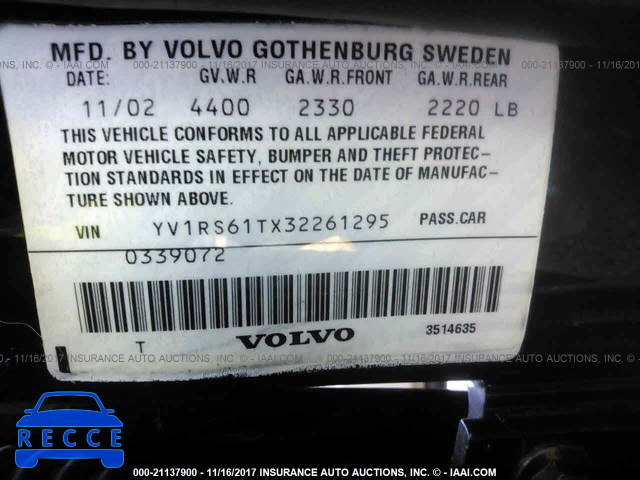 2003 Volvo S60 YV1RS61TX32261295 Bild 8