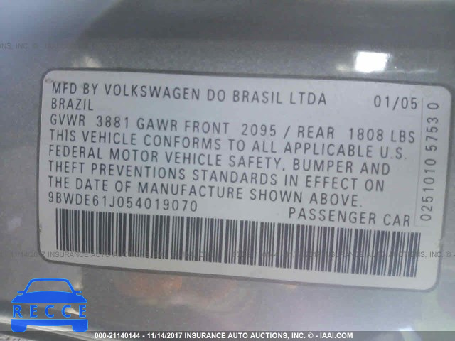 2005 Volkswagen GTI 9BWDE61J054019070 image 8