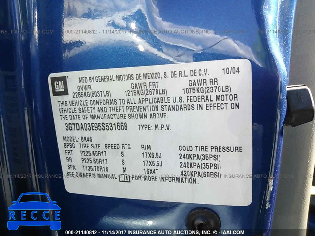2005 Pontiac Aztek 3G7DA03E95S531668 image 8
