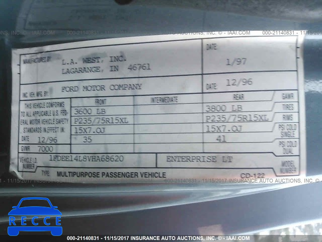 1997 Ford Econoline E150 VAN 1FDEE14L8VHA68620 image 8