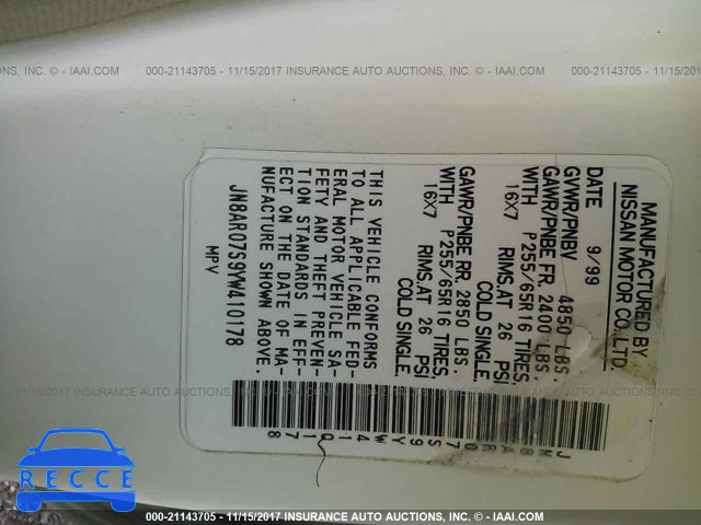 2000 Nissan Pathfinder LE/SE/XE JN8AR07S9YW410178 image 8